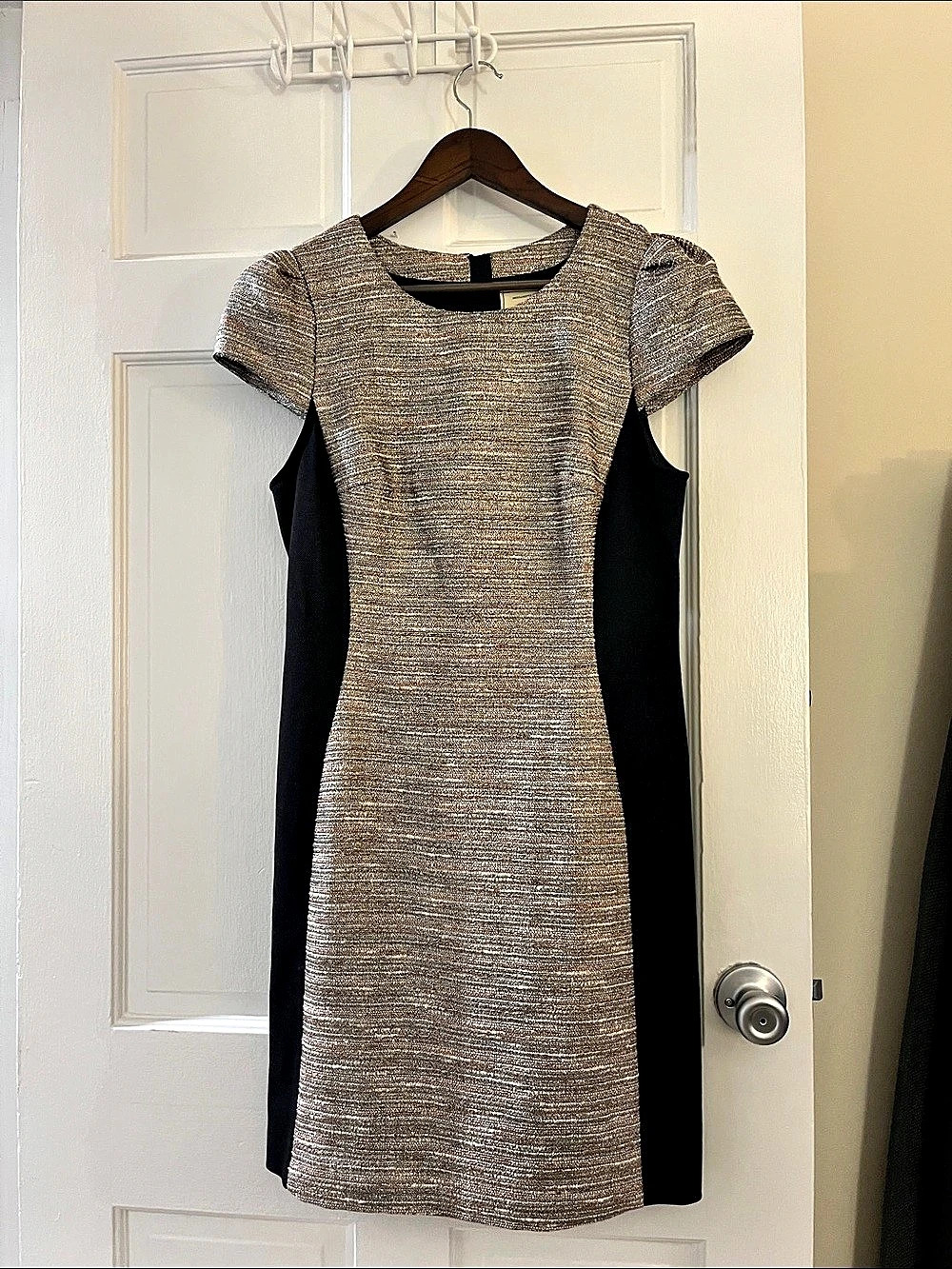 Moulinette Soeurs Grisaille Metallic Tweed Sheath Dress Size 12